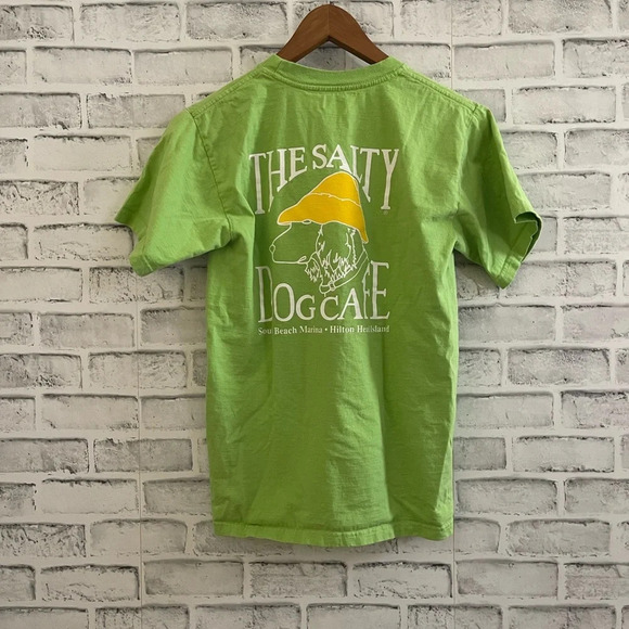 Women’s The Salty Dog Cafe lime green Hilton Head crew neck t-shirt Small - Picture 1 of 5